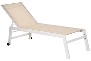 Outsunny Lettino Prendisole con Schienale Reclinabile, in Alluminio e Textilene, 169x65x102 cm, Grigio e Nero