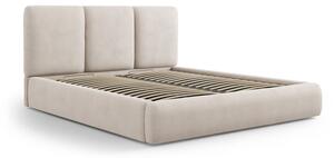 Letto matrimoniale imbottito beige con contenitore con griglia 180x200 cm Brody - Mazzini Beds