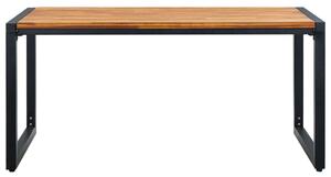 Tavolo da Giardino Gambe a U 160x80x75 cm Legno Massello Acacia