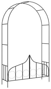 Arco da Giardino con Porta Nero 138x40x238 cm in Ferro