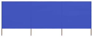 Paravento a 3 Pannelli in Tessuto 400x120 cm Azzurro
