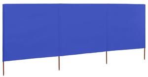 Paravento a 3 Pannelli in Tessuto 400x120 cm Azzurro