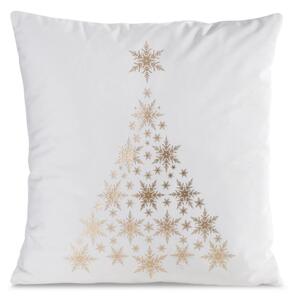 Copertina natalizia in velluto bianco con albero dorato Larghezza: 45 cm | Lunghezza: 45 cm