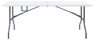 Tavolo da Giardino Pieghevole Bianco 180x72x72 cm in HDPE