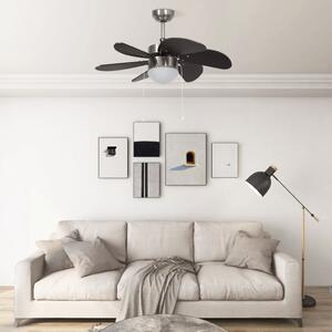 Ventilatore da Soffitto con Luce 76 cm Marrone Scuro