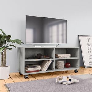 Mobile TV con Ruote Grigio Cemento 90x35x35 cm in Truciolato