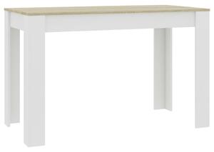 Tavolo da Pranzo Bianco e Rovere Sonoma 120x60x76cm Multistrato