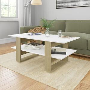 Tavolino da Caffè Bianco Rovere Sonoma 110x55x42cm Truciolato