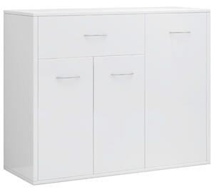 Credenza Bianco Lucido 88x30x70 cm in Legno Multistrato