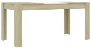 Tavolo da Pranzo Bianco e Rovere Sonoma 160x80x76cm Multistrato