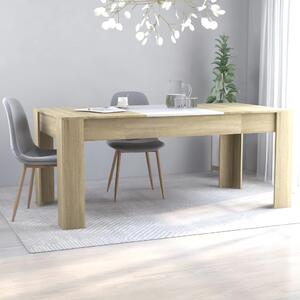 Tavolo da Pranzo Bianco e Rovere Sonoma 180x90x76 cm Truciolato