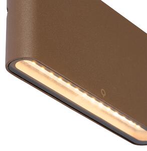 Lampada da parete moderna per esterni marrone ruggine 17,5 cm con LED IP65 - Batt