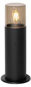 Lampada da esterno a stelo nera con paralume fumé 30 cm IP44 - Odense