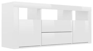 Mobile Porta TV Bianco Lucido 120x30x50 cm in Legno Multistrato