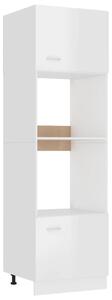 Armadio per Microonde Bianco Lucido 60x57x207 cm in Truciolato