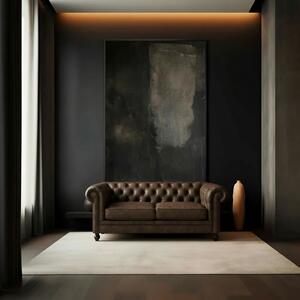 DecHome Divano Chesterfield 2 Posti Vintage in Ecopelle Dimensioni 152x74x82 cm colore Marrone