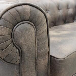 DecHome Divano Chesterfield 2 Posti Vintage in Ecopelle Dimensioni 152x74x82 cm colore Marrone