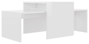 Set Tavolini da Salotto Bianco Lucido 100x48x40 cm Multistrato