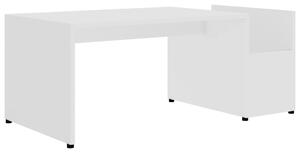 Tavolino da Salotto Bianco 90x45x35 cm in Legno Multistrato