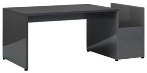 Tavolino da Salotto Grigio Lucido 90x45x35 cm Legno Multistrato