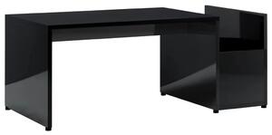 Tavolino da Salotto Nero Lucido 90x45x35 cm Legno Multistrato