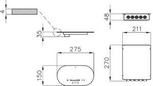 FOSTER Piano Cottura Induzione 4 Fuochi Larghezza 27 cm Piano in Vetroceramica colore Bianco - 7368 045 Touch Control Modular Induction