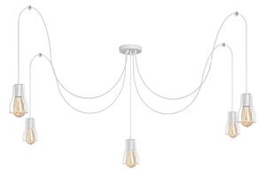 Lampadario a sospensione con filo TUBE LONG 5xE27/10W/230V bianco