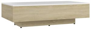Tavolino Salotto Bianco e Rovere Sonoma 115x60x31cm Multistrato