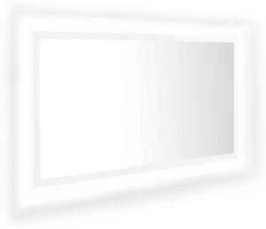 Specchio da Bagno LED Bianco Lucido 80x8,5x37 cm in Acrilico