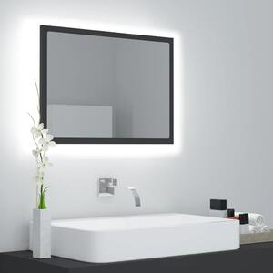 Specchio da Bagno LED Grigio 60x8,5x37 cm in Truciolato