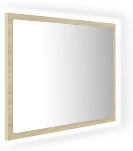 Specchio da Bagno LED Rovere Sonoma 60x8,5x37 cm in Acrilico