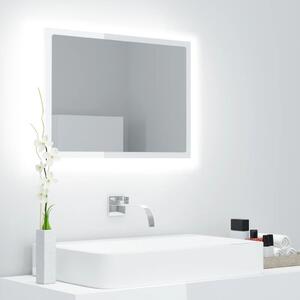 Specchio da Bagno Bianco Lucido 60x8,5x37 cm in Truciolato