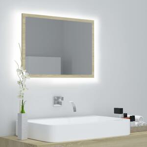 Specchio da Bagno LED Rovere Sonoma 60x8,5x37 cm in Truciolato