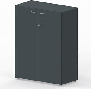 Libreria c/ante 90x46x123H cm struttura antracite ante antracite