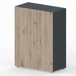 Libreria media c/ante battenti ARTEXPORT WORK 90x46x123H cm strutt ant