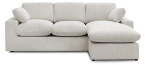 Divano angolare beige con rivestimento in velluto a coste Belair – Bobochic Paris