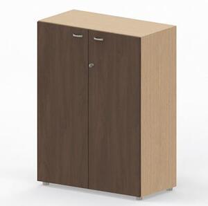 Libreria media c/ante batten ARTEXPORT WORK 90x46x123H cm strut rovere
