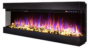 Camino Elettrico da Incasso 48,4x127x20 cm Effetto Fiamma 1500W Dalas Maxi Nero
