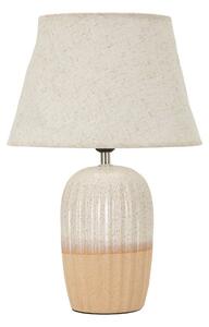 Lampada da tavolo color crema in ceramica con paralume in tessuto (altezza totale 44 cm) Japandi – Mauro Ferretti
