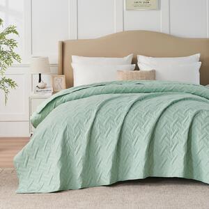 Elegante copripiumino verde menta con motivo a rilievo, 220x240 cm