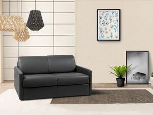 Divano letto 2 posti a ribalta in similpelle Nero - Larghezza Materasso 120 cm - Spessore da 18 cm - CALIFE