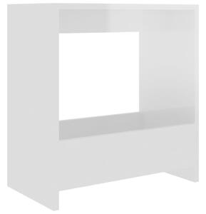 Tavolino Bianco Lucido 50x26x50 cm in Legno Multistrato