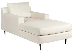 Chaise longue Velluto beige Rivestimento Braccioli Cuscino Schienale Design Moderno Simmetrico Beliani