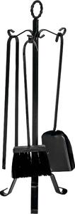 DecHome Set Attrezzi per Camino Dimensione 58,0 x 19,0 x 19,0 cm colore Nero - 1082