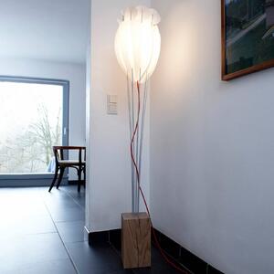 Domus Lampada da pavimento Tulip cavo rosso quercia