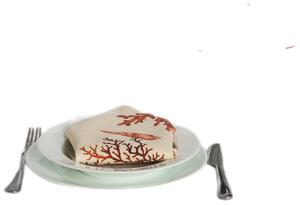 Set di 6 tovaglioli da tavola in stoffa 45 x 45 CM 100% cotone stampa digitale dai colori vivi ed intensi lavabili in lavatrice made in Italy CORALLI