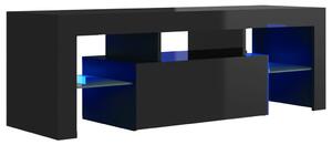 Mobile Porta TV con Luci LED Nero Lucido 100x35x40 cm
