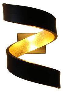 Applique a LED Helix, nero-oro, 17 cm