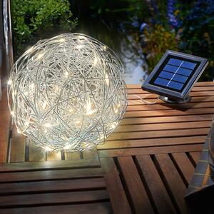 Lampada solare LED Alu-Wireball a luce calda