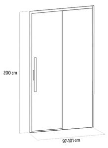 Porta doccia scorrevole Sword 101 cm, H 200 cm in vetro, spessore 8 mm trasparente cromato
